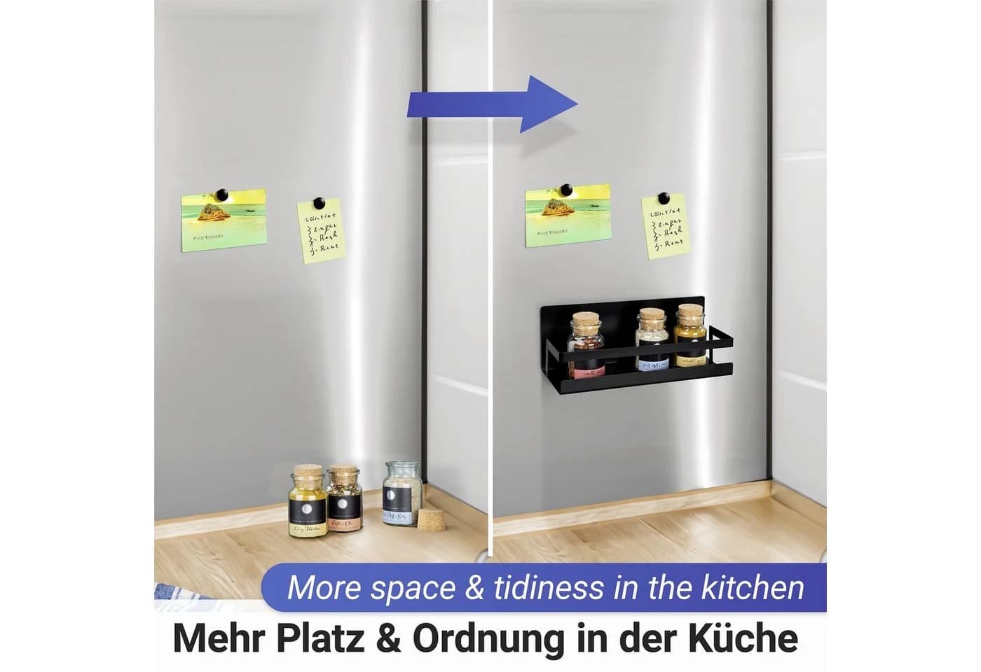 WENKO Gewürzregal Ima Schwarz Magnetisch Pulverbeschichtetes Metall - Bild 4