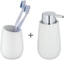 WENKO Badaccessoire-Set Badi 2-tlg. Seifenspender & Zahnputzbecher Keramik Bild 2