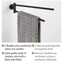 WENKO Handtuchhalter Bosio Schwarz Edelstahl 2-armig Bild 3