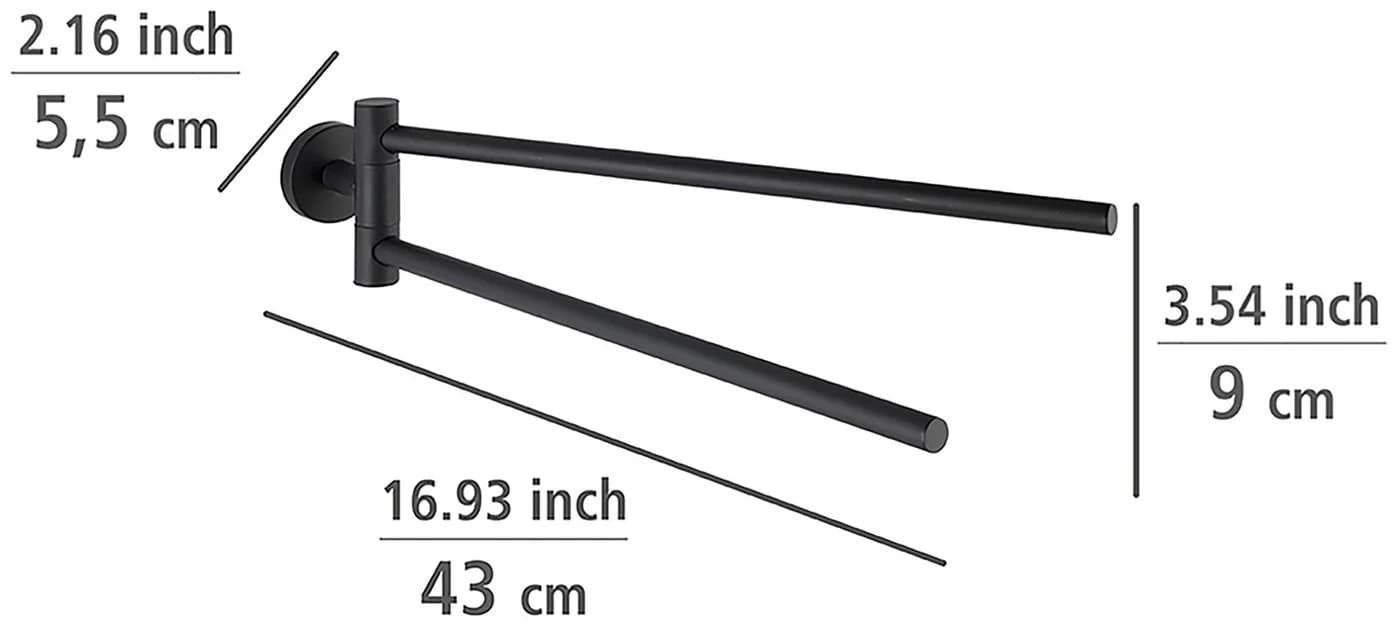 WENKO Handtuchhalter Bosio Schwarz Edelstahl 2-armig - Bild 4