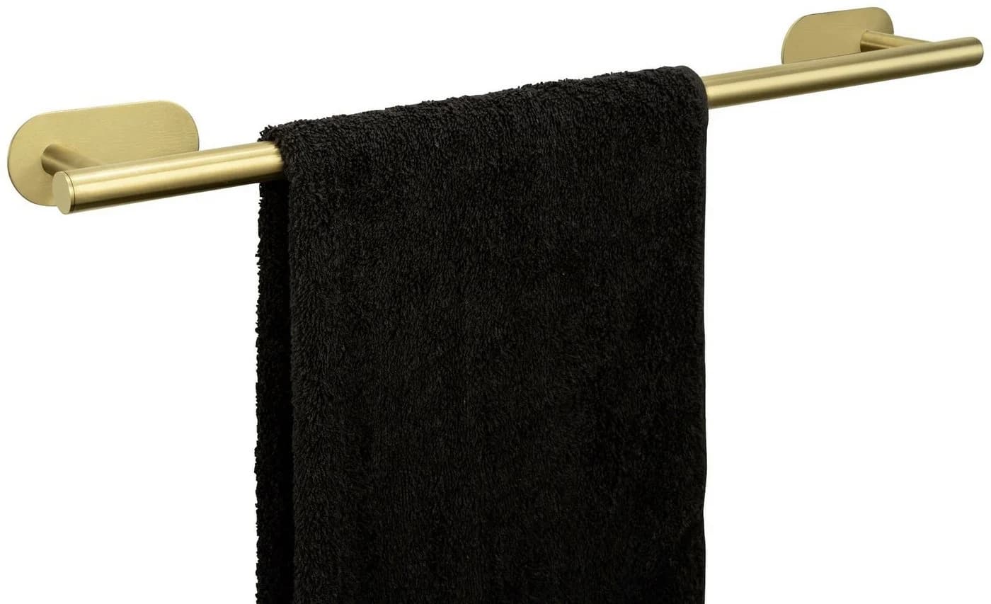 WENKO Handtuchstange Turbo-Loc Uno Orea Gold Edelstahl Handtuchhalter Bohrfrei - Bild 3