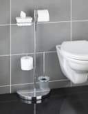 WENKO WC-Garnitur Raumsparwunder Silber mit Halter Bild 1