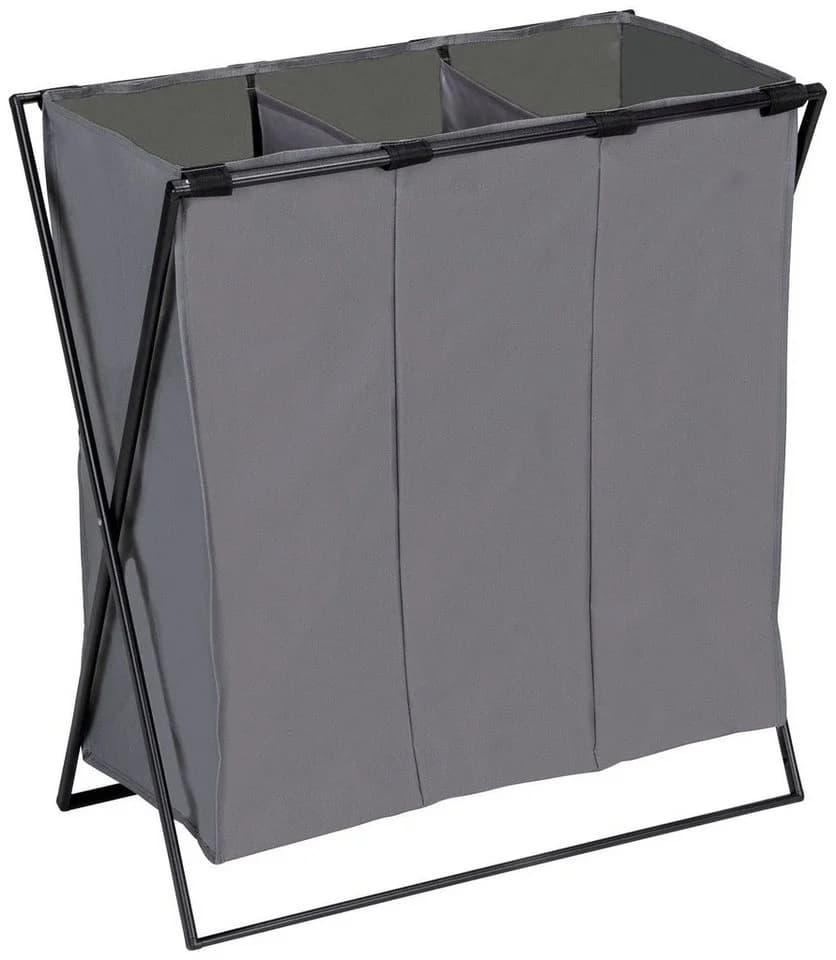 Wenko Wäschesortierer Trio XL Grau Schwarz 3 Fächer - Bild 2