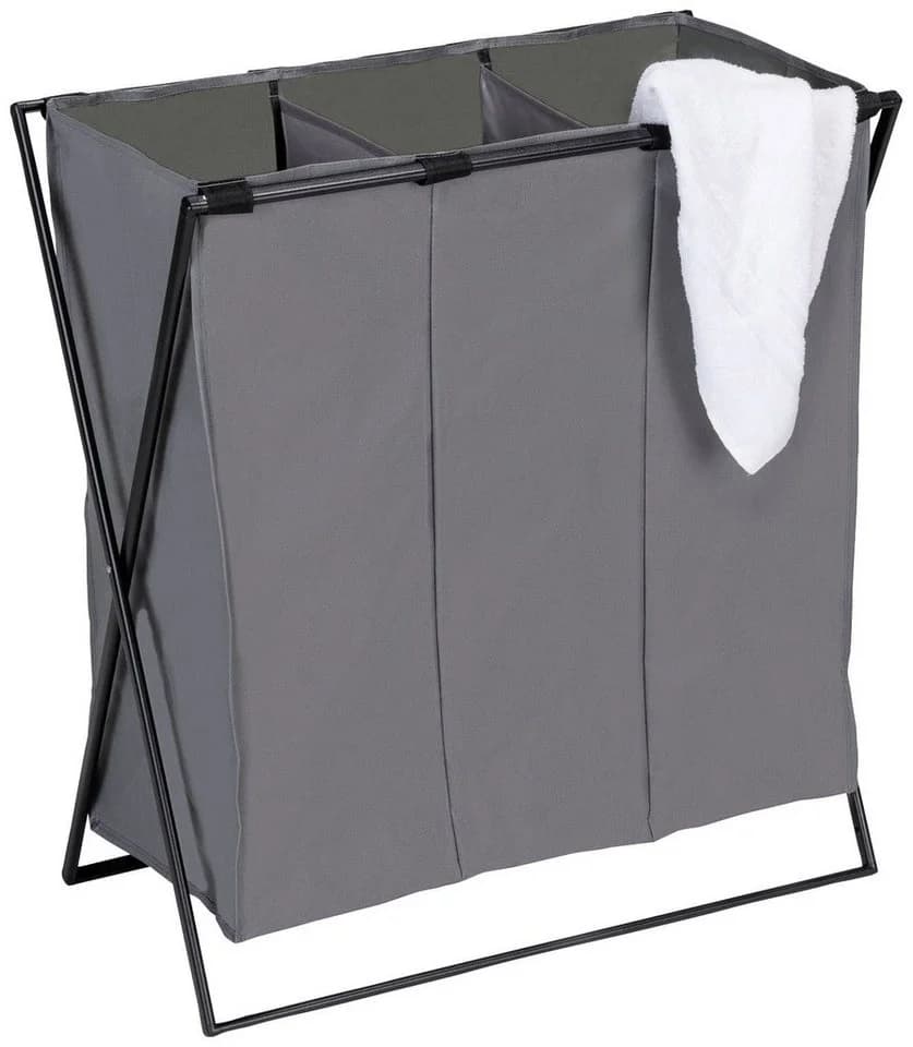 Wenko Wäschesortierer Trio XL Grau Schwarz 3 Fächer - Bild 4