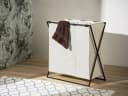 WENKO Wäschesortierer Trio XL Beige Schwarz 3 Fächer Bild 1