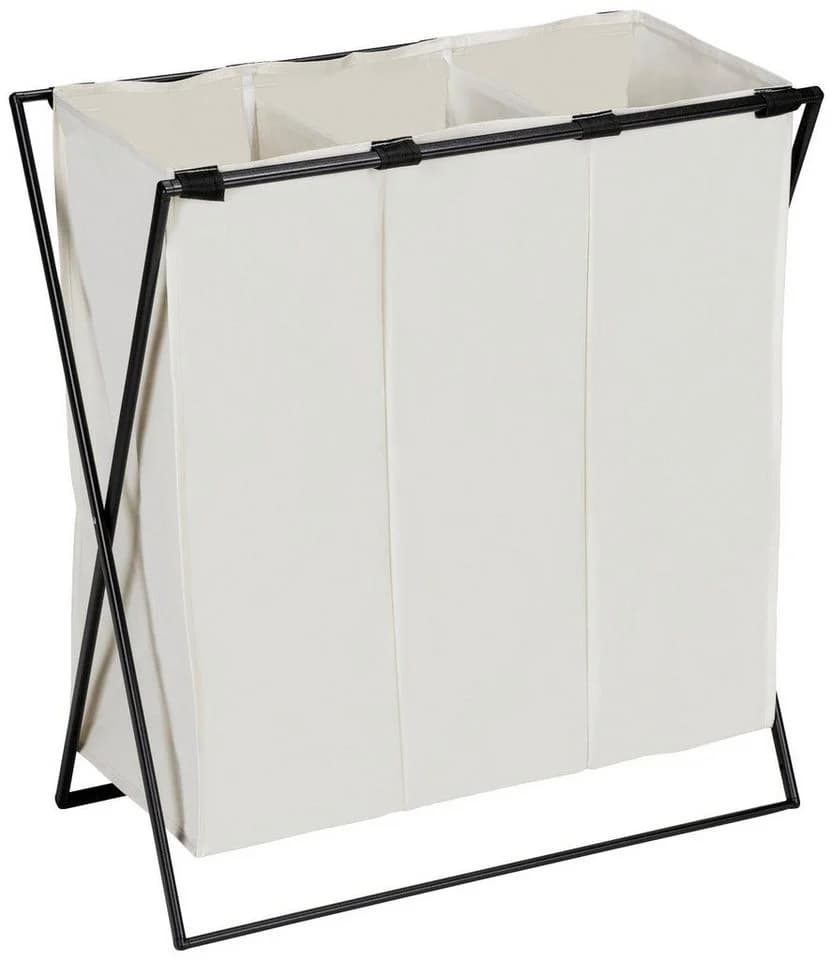 WENKO Wäschesortierer Trio XL Beige Schwarz 3 Fächer - Bild 3