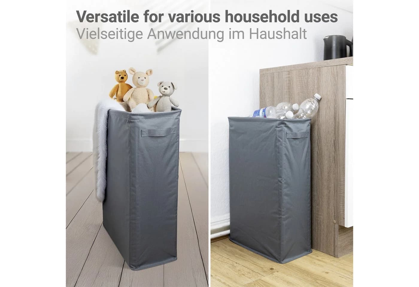 WENKO Wäschetasche Slim Anthrazit Wäschesammler 46 l - Bild 4