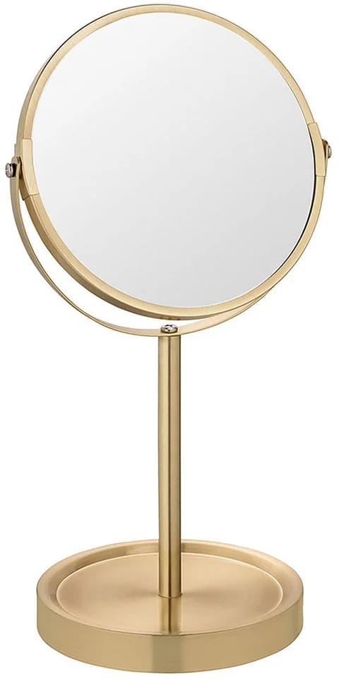 WENKO Standspiegel Modell Alata Gold Kosmetikspiegel mit Vergrößerung