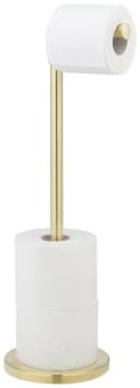 WENKO Toilettenpapierhalter 2in1 aus Edelstahl Gold Bild 2