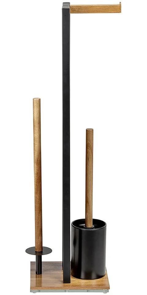 WENKO WC-Garnitur Rivalta Acacia Braun Metall Holz - Bild 4