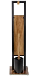 WENKO WC-Garnitur Rivalta Acacia Braun Metall Holz Bild 5