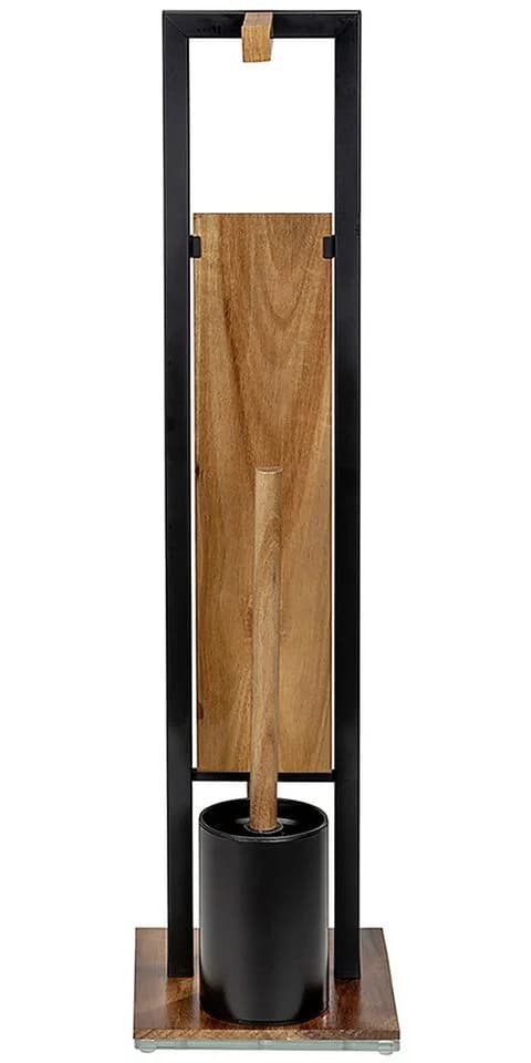 WENKO WC-Garnitur Rivalta Acacia Braun Metall Holz - Bild 5