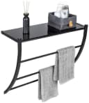 Wenko Wandregal Tarderia Schwarz Glas Metall mit Handtuchstangen Bild 3
