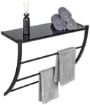 Wenko Wandregal Tarderia Schwarz Glas Metall mit Handtuchstangen Bild 4