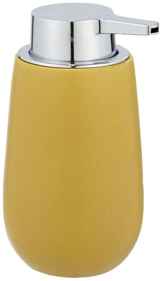 WENKO Badaccessoire-Set Badi Gelb Keramik Seifenspender Zahnputzbecher - Bild 3