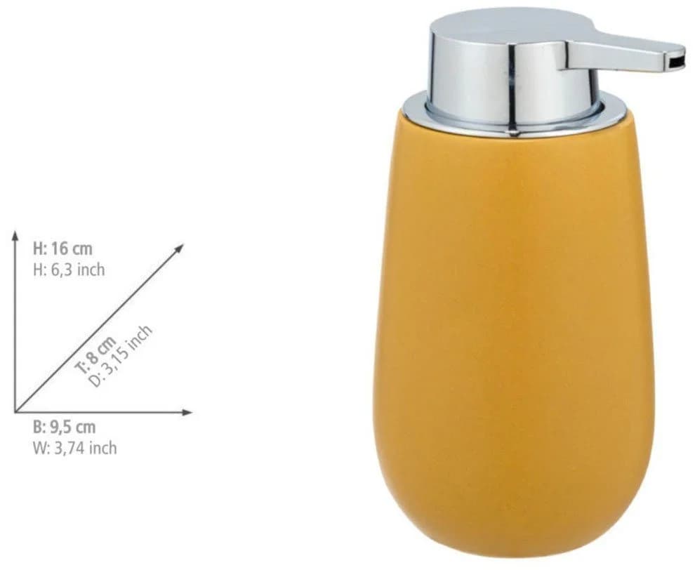 WENKO Badaccessoire-Set Badi Gelb Keramik Seifenspender Zahnputzbecher - Bild 5