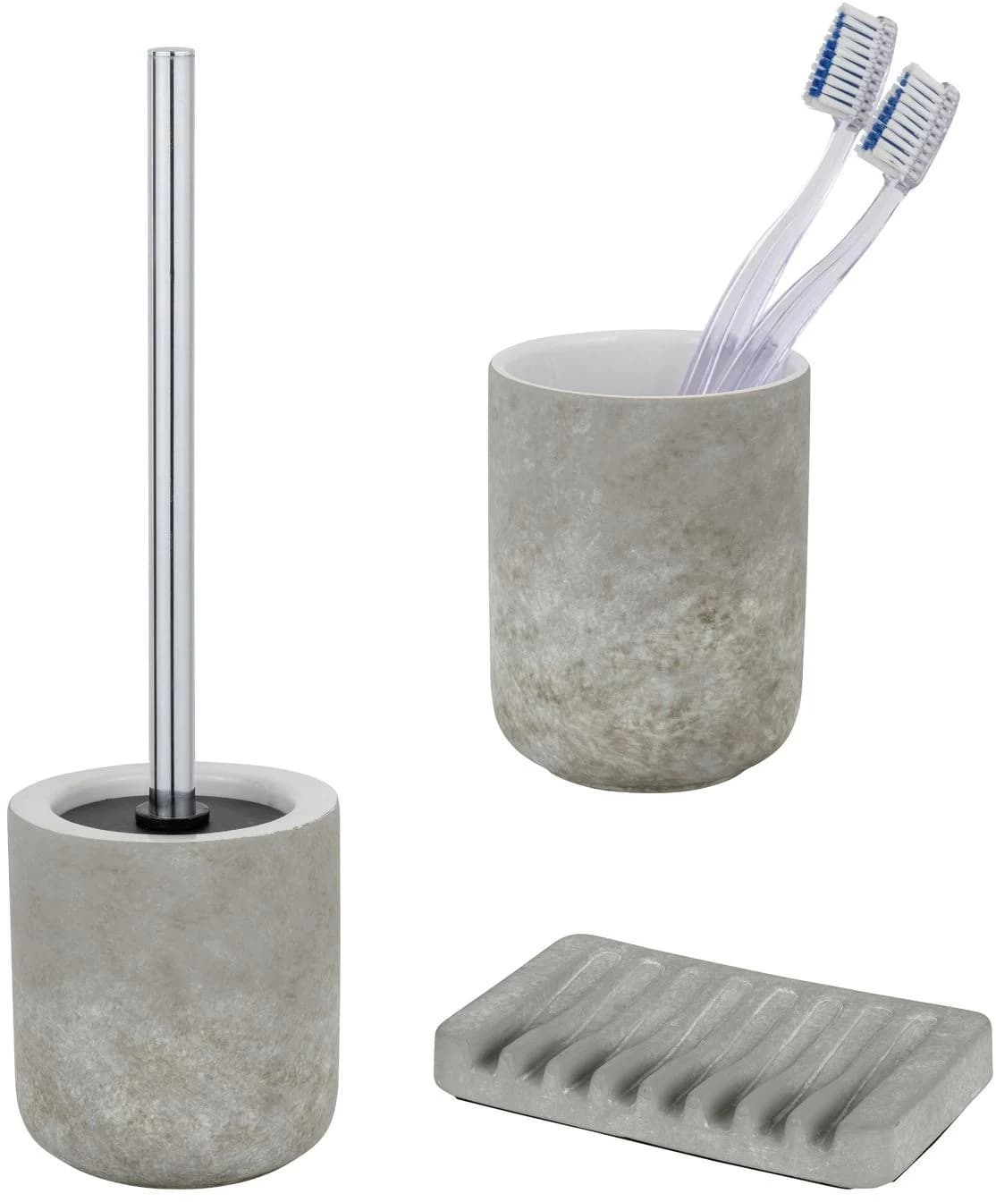 Badaccessoire-Set Londa Grau Matt Edelstahl Keramik SCHÖNER WOHNEN-KOLLEKTION