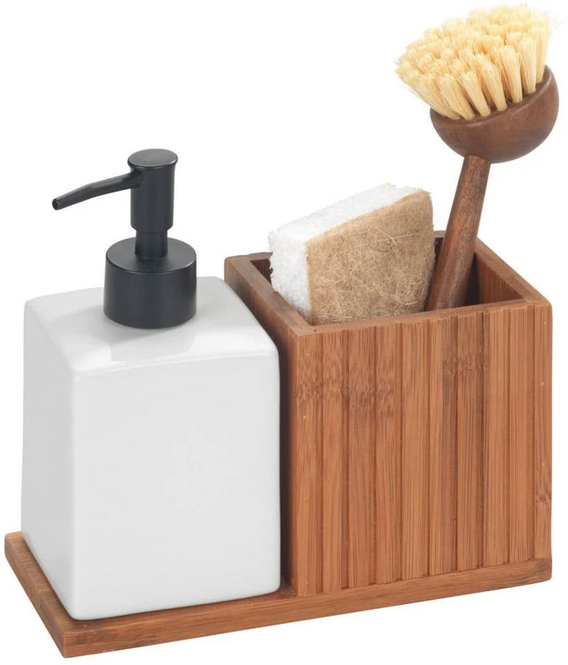 WENKO Spülmittelspender Mera Braun Bambus & Keramik - Bild 3