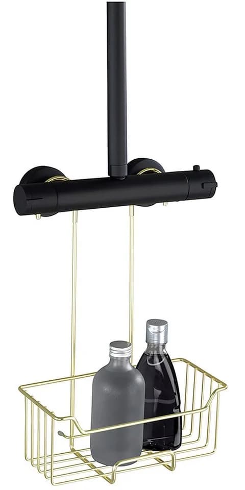 WENKO Duschregal Milo Gold Dusch-Caddy ohne Bohren Edelstahl - Bild 3