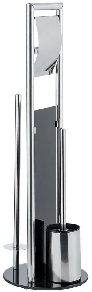 Moderne WC-Garnitur aus Edelstahl und Kunststoff