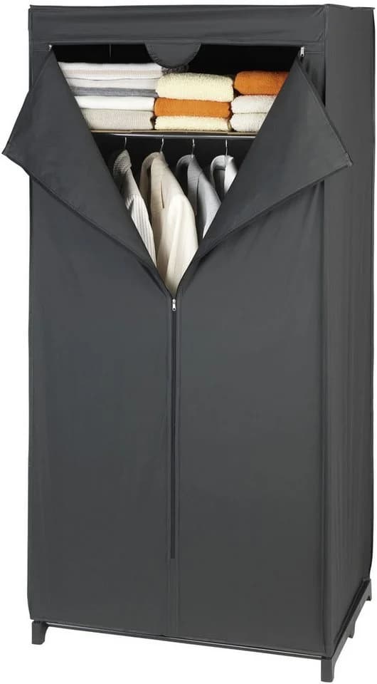 WENKO Stoffschrank Deep Black mit Kleiderstange & Ablage - Bild 2