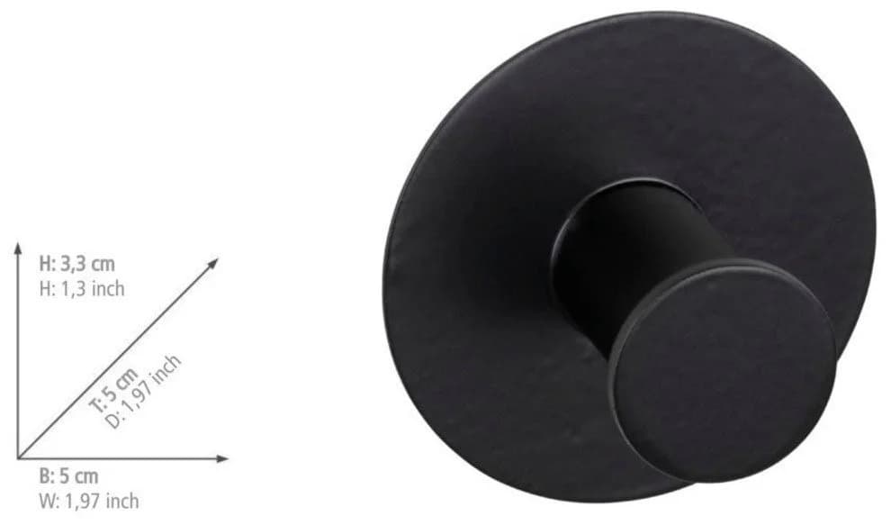 WENKO Wandhaken Celano 4er Set Schwarz Selbstklebend Rostfrei - Bild 4