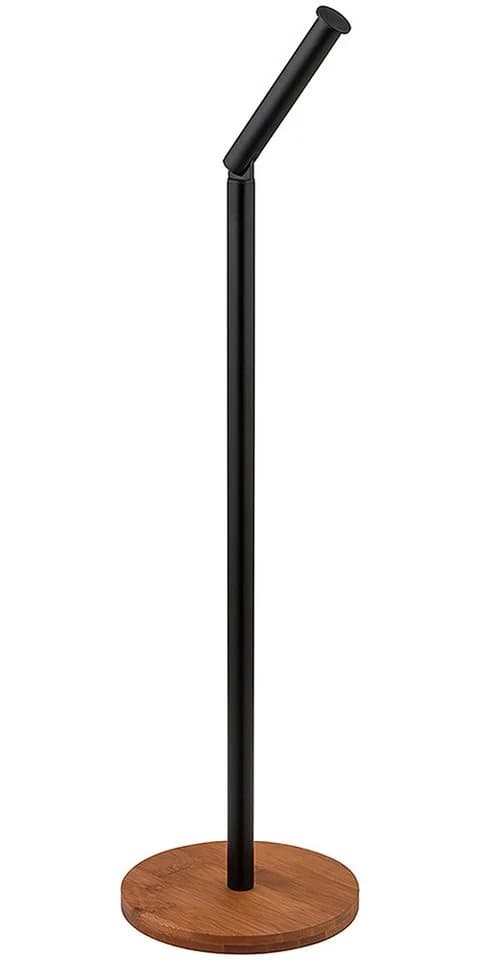 WENKO Toilettenpapierhalter 2-in-1 Serro Bambus Schwarz