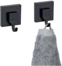 WENKO Wandhaken Quadro Schwarz 2er Set Vacuum-Loc Befestigung ohne Bohren Bild 1