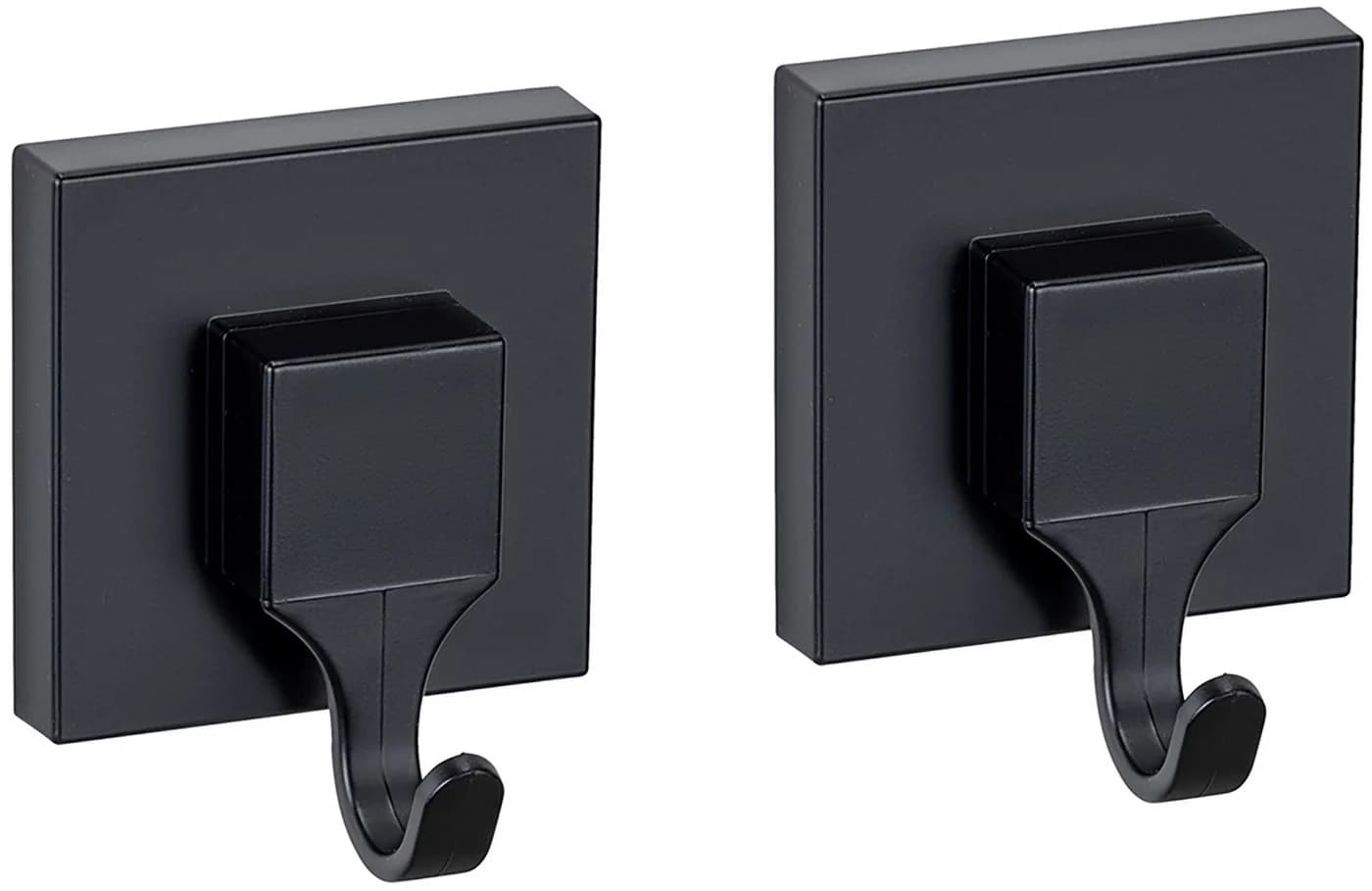 WENKO Wandhaken Quadro Schwarz 2er Set Vacuum-Loc Befestigung ohne Bohren - Bild 2