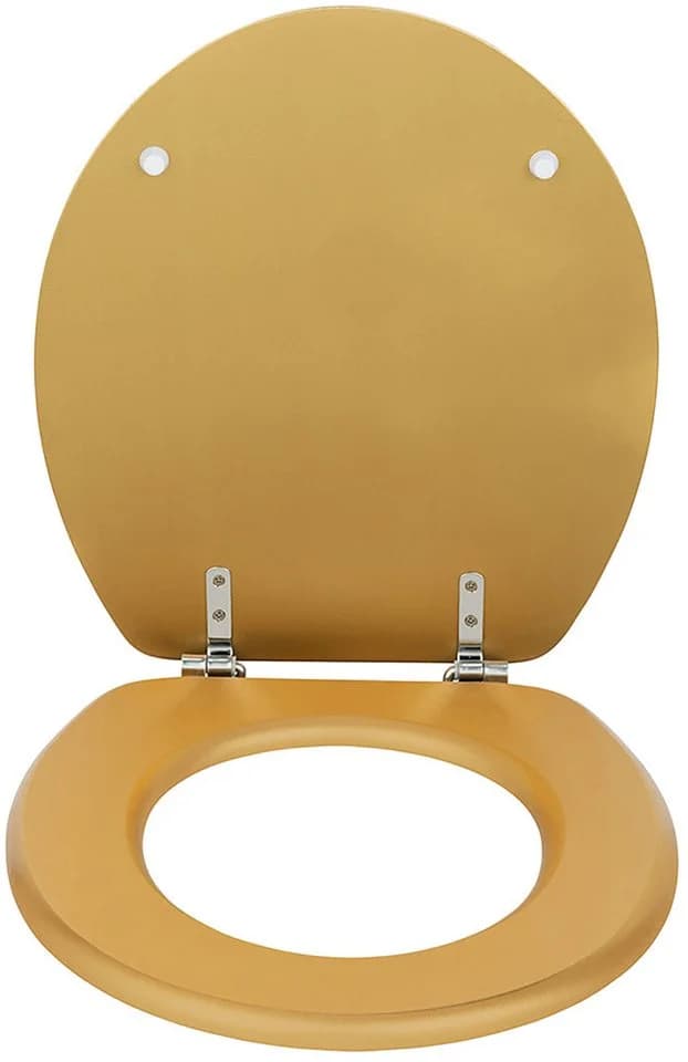 WENKO WC-Sitz Aldeno Gold Matt Oval MDF Edelstahl - Bild 2