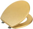 WENKO WC-Sitz Aldeno Gold Matt Oval MDF Edelstahl Bild 3