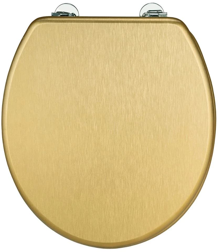 WENKO WC-Sitz Aldeno Gold Matt Oval MDF Edelstahl - Bild 4