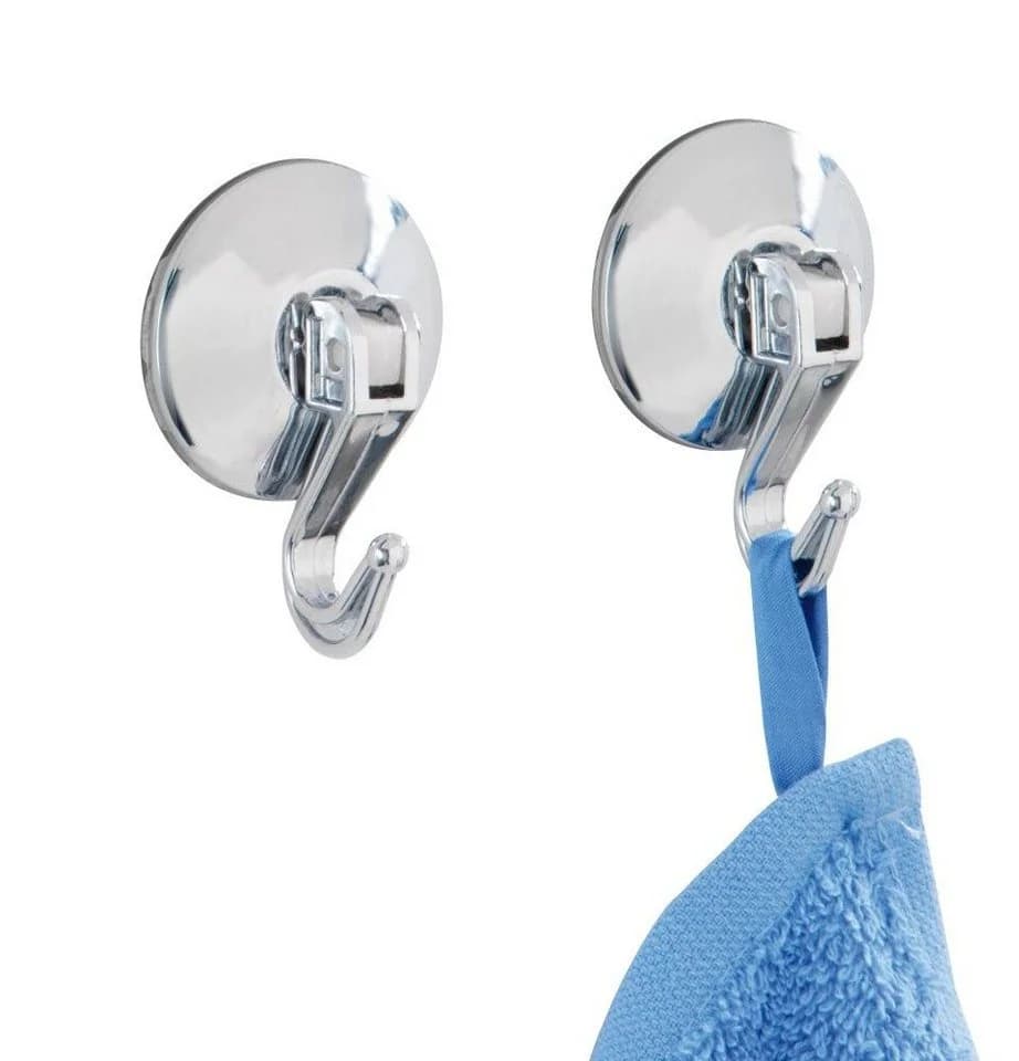 WENKO Hebelsaughaken Kunststoff chrom 2er-Set