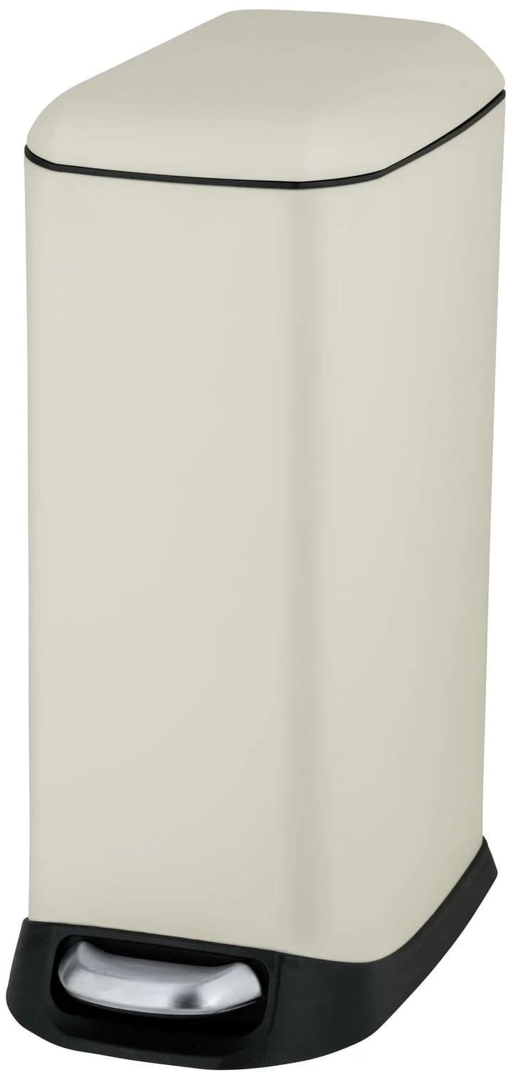 WENKO Mülleimer Design Easy Close Creme Edelstahl 20 Liter