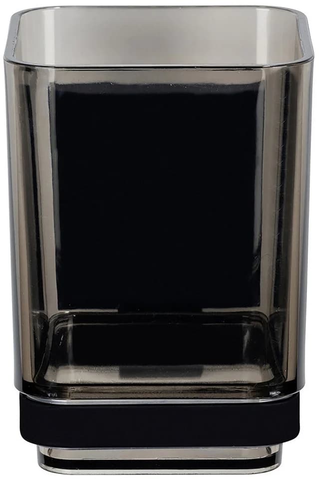 WENKO Zahnputzbecher Quadro Schwarz Wandhalterung ohne Bohren - Bild 3