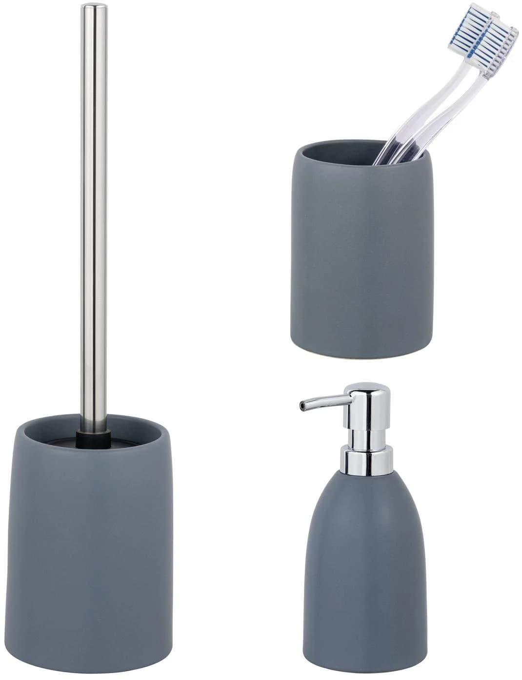SCHÖNER WOHNEN Kollektion Badaccessoire-Set Funo Blau Matt