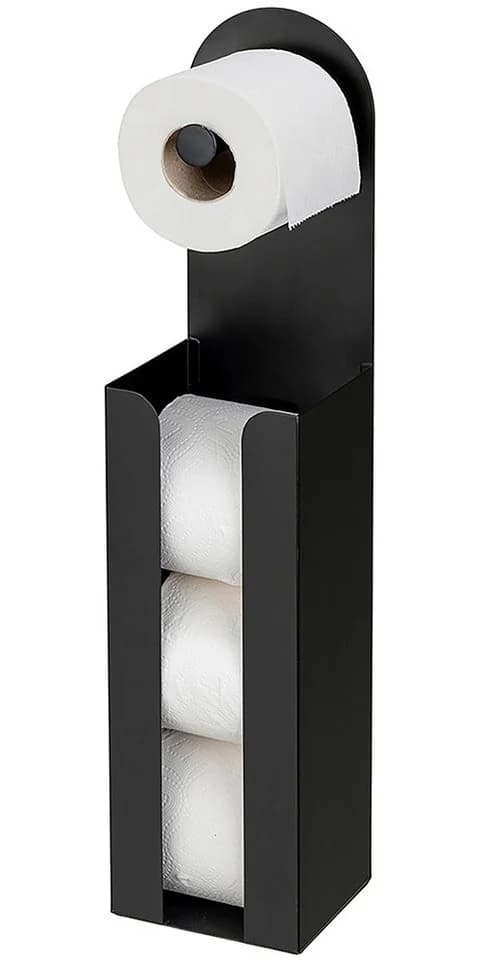 WENKO Toilettenpapierhalter Agira 2-in-1 Schwarz Stahl - Bild 2