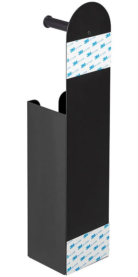 WENKO Toilettenpapierhalter Agira 2-in-1 Schwarz Stahl - Bild 4