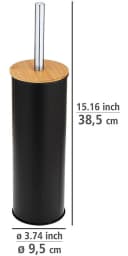 WENKO WC-Garnitur Tortona Toilettenbürstenhalter Schwarz Bambus Bild 5