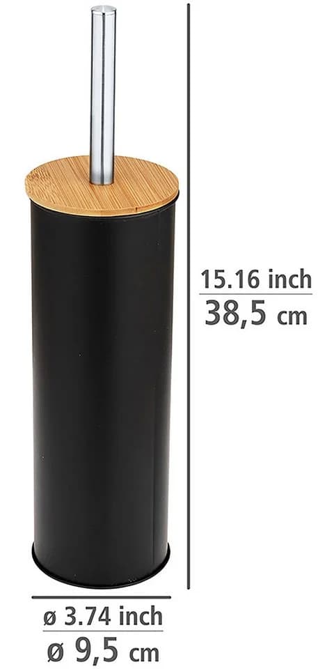 WENKO WC-Garnitur Tortona Toilettenbürstenhalter Schwarz Bambus - Bild 5