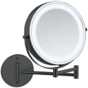Wenko Power-Loc LED Wandspiegel Lumi Schwarz 5-fach Vergrößerung Bild 1