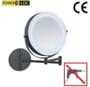 Wenko Power-Loc LED Wandspiegel Lumi Schwarz 5-fach Vergrößerung Bild 4