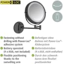 Wenko Power-Loc LED Wandspiegel Lumi Schwarz 5-fach Vergrößerung Bild 5