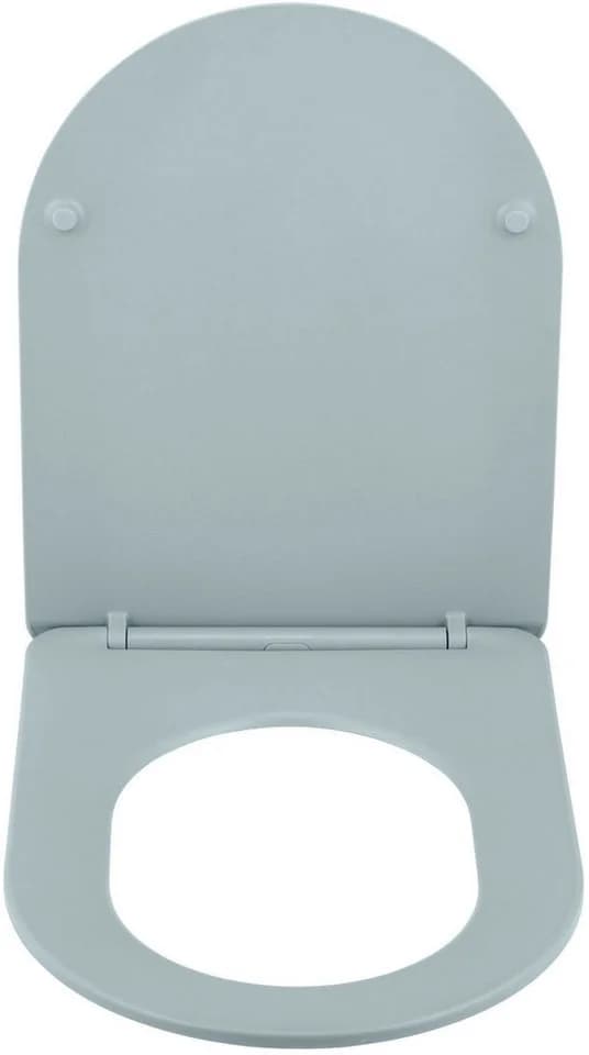 WENKO WC-Sitz Galati Duroplast D-Form Blaugrau mit Absenkautomatik - Bild 4
