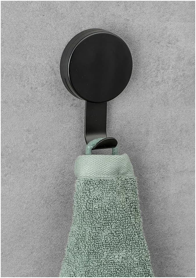 WENKO Wandhaken Static-Loc Plus 4er Set Schwarz Industrial Style