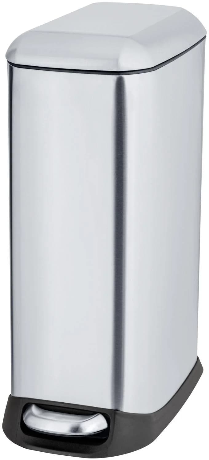 WENKO Mülleimer Design Silber Edelstahl Kunststoff 12 Liter
