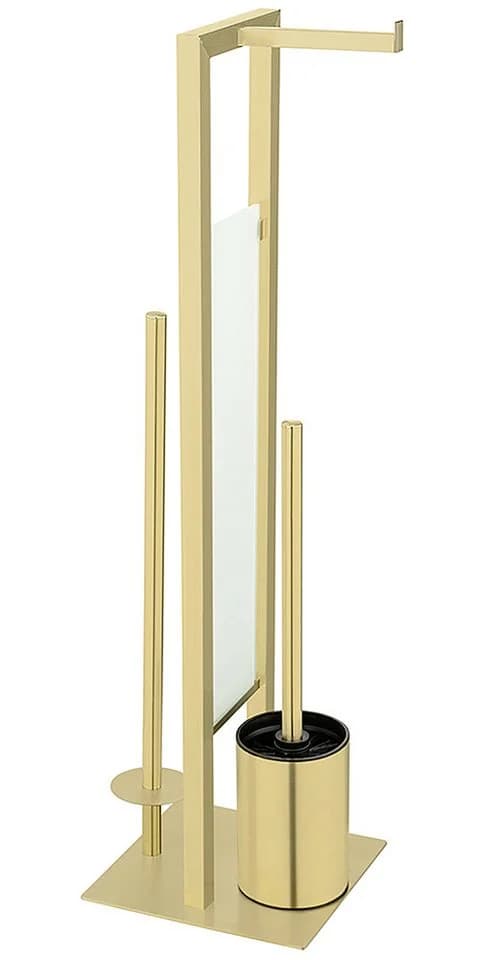 WENKO WC-Garnitur Rivalta Gold mit Toilettenpapierhalter und WC-Bürste - Bild 3