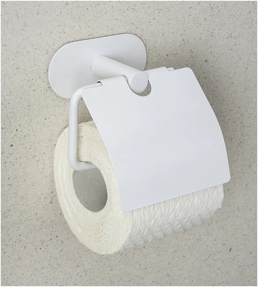WENKO Toilettenpapierhalter Orea Weiß mit Deckel - Bild 1
