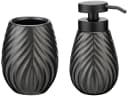WENKO Badaccessoire-Set Idro Anthrazit Keramik mit Linien-Struktur Bild 2