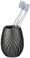 WENKO Badaccessoire-Set Idro Anthrazit Keramik mit Linien-Struktur Bild 4